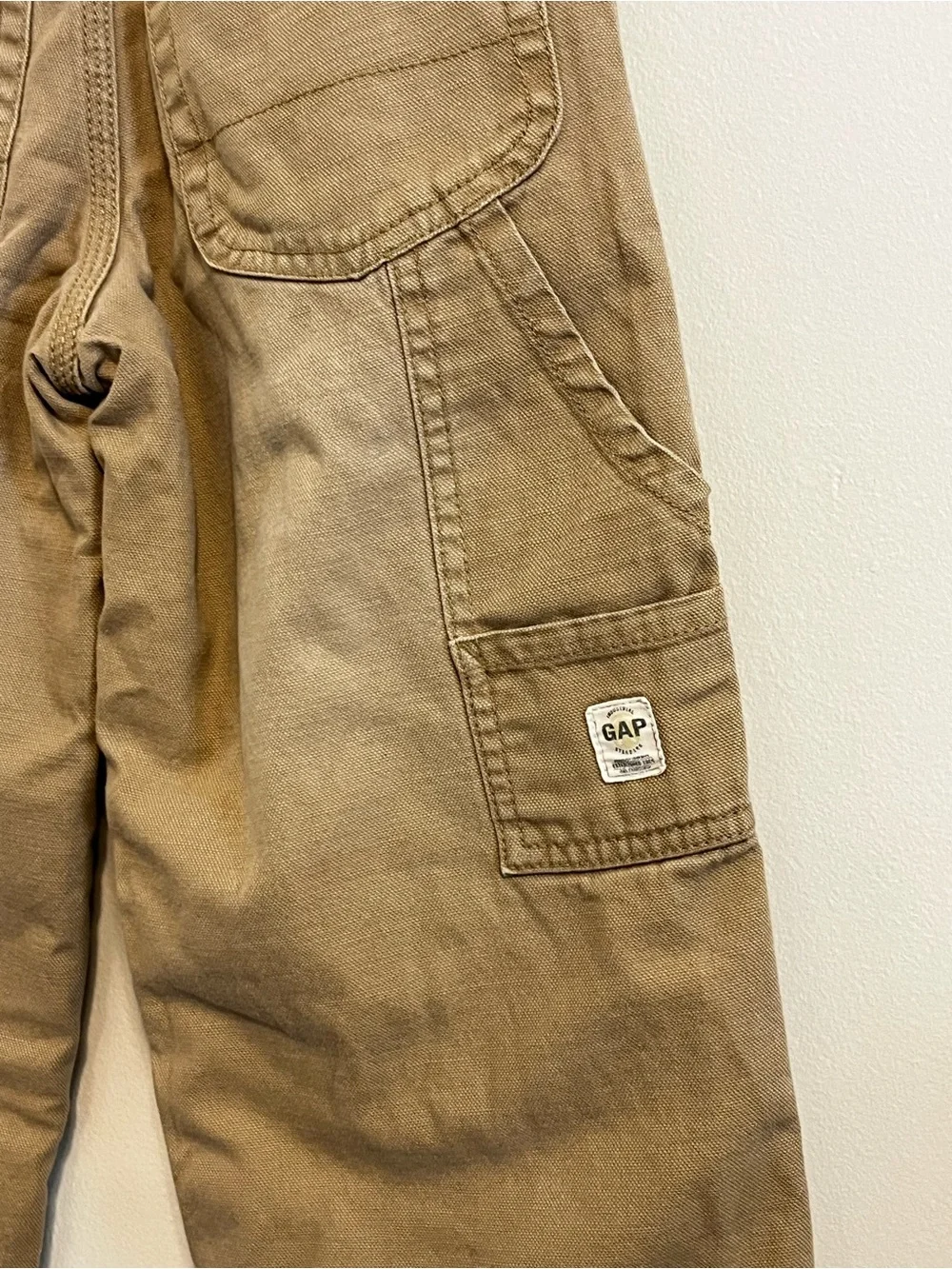 Gap Kids Carpenter Pants Cotton Heavy Weight Lined Utility Khaki Tan Boys 6